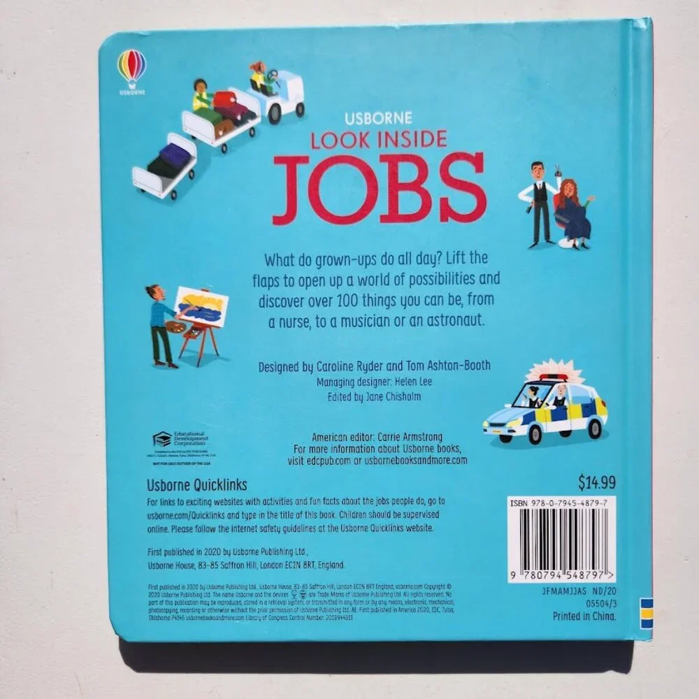 Usborne Look Inside Jobs Board Book Hardcover 9780794548797 School Classroom Pre